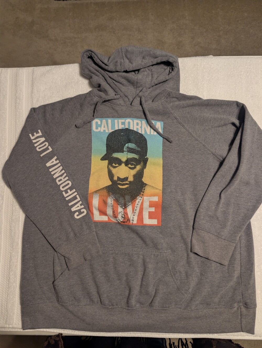 🟣 2pac 'California Love' Graphic Gray Men's Pullover Hoodie